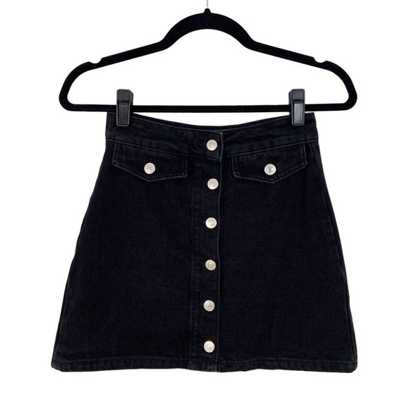 Topshop Dresses & Skirts - Denim Moto Mini Skirt with Center Buttons